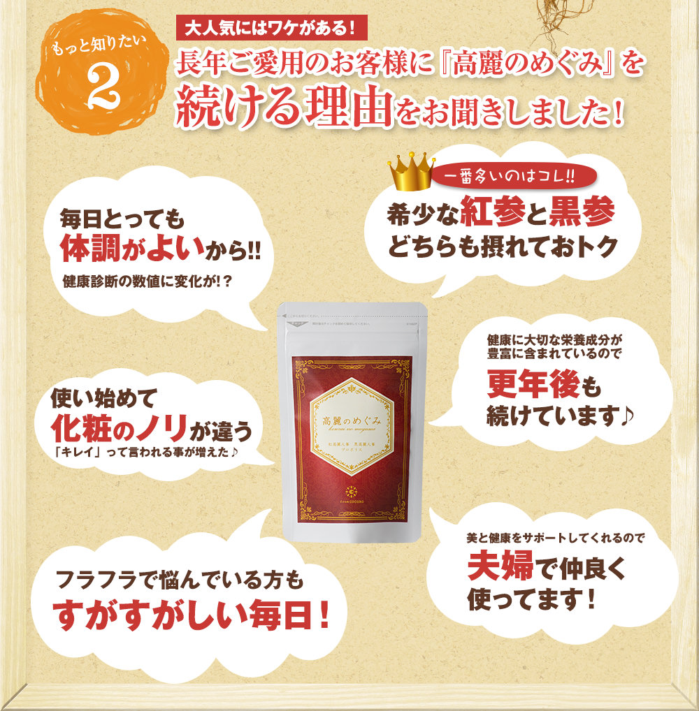 高麗のめぐみはこんな方にオススメです!