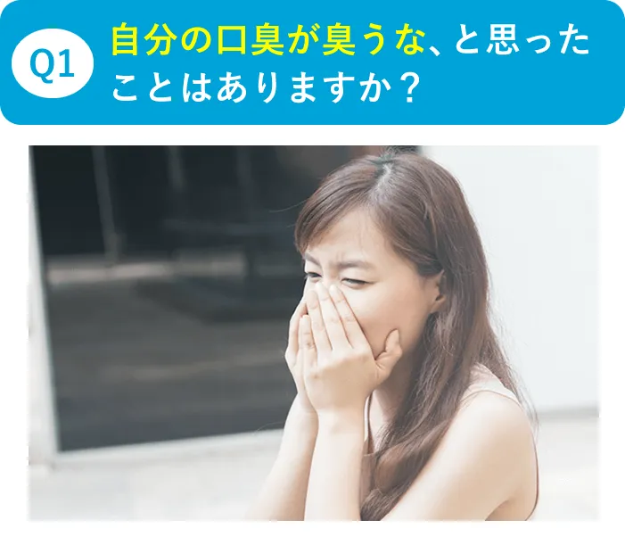 Q1自分の口臭が臭うな、と思ったことはありますか？