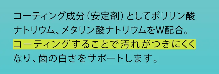 コーティング成分で汚れをつきにくく