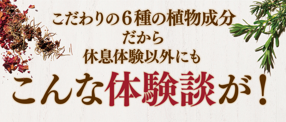 ぐっすり体験以外にもこんな実感力が！