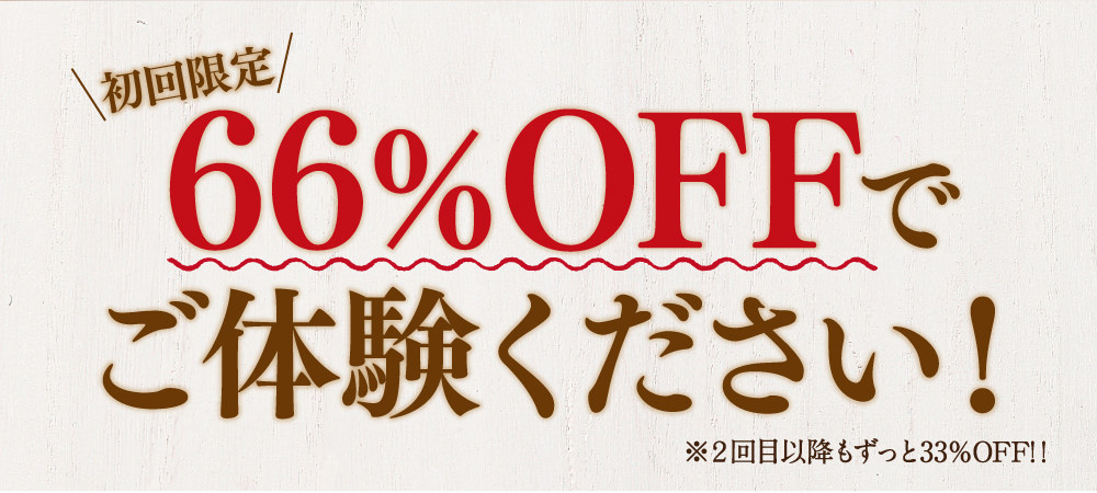 今だけ６６％Offでご体験ください