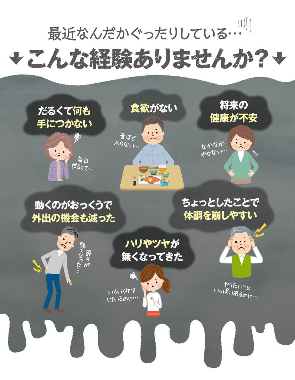 グッタリが原因の体調不良や悩みはありめせんか？