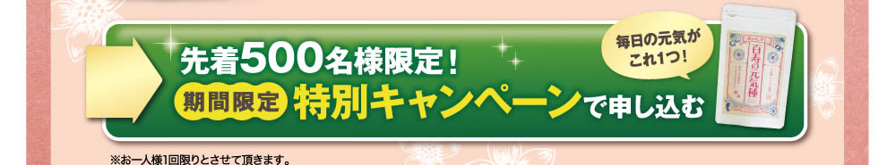 先着500名様限定二袋キャンペーン