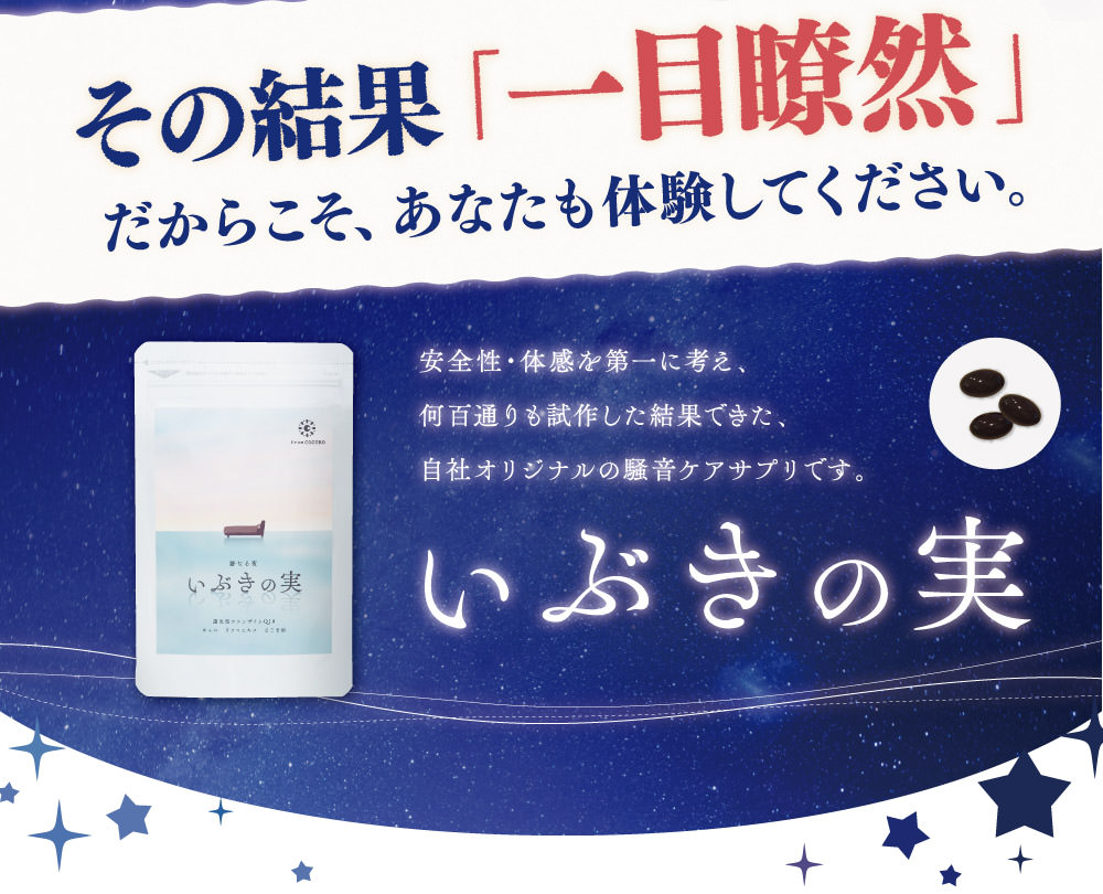 その結果一目瞭然。だからこそ、いぶきの実を体感下さい。