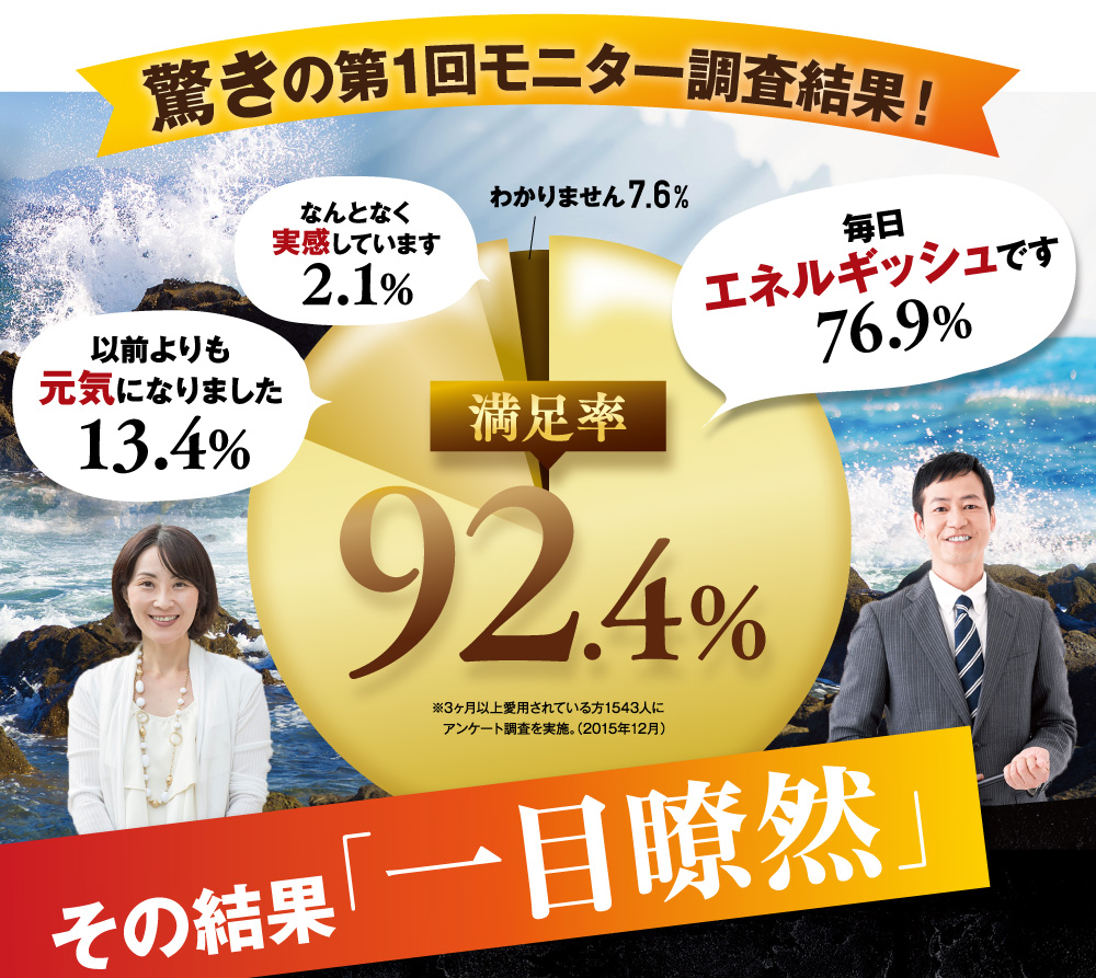 驚きの第１回モニター調査結果！満足率92.4％。