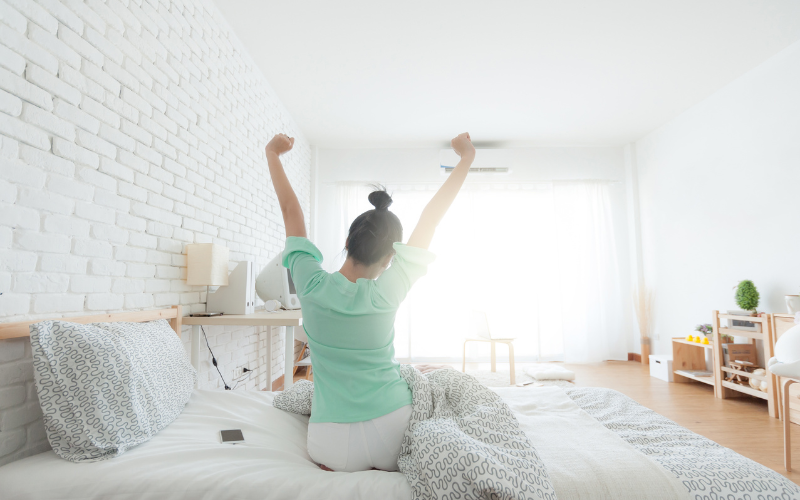 質の良い睡眠をとった女性