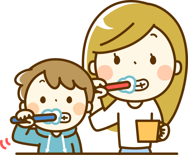 親子で歯磨き