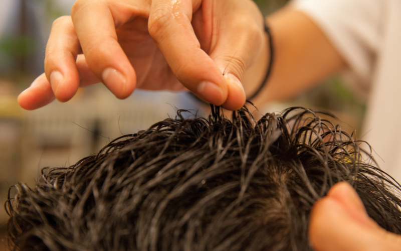 男性のヘアセット