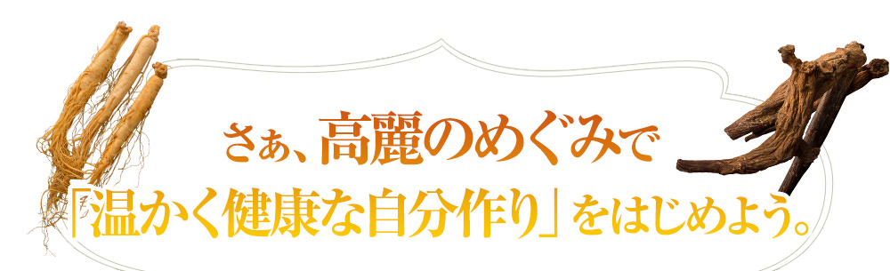 高麗のめぐみで「温かく健康な自分作り」をはじめよう。