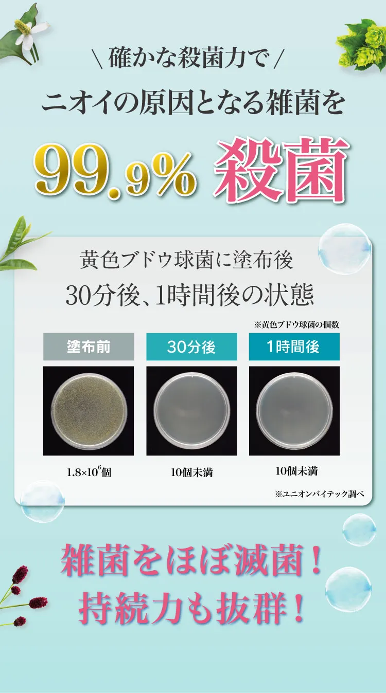 雑菌を99％殺菌