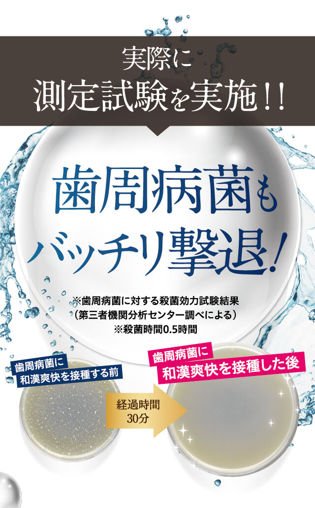 歯周病菌に対する殺菌効力試験