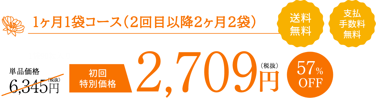 1ヶ月1袋コース 2,709円